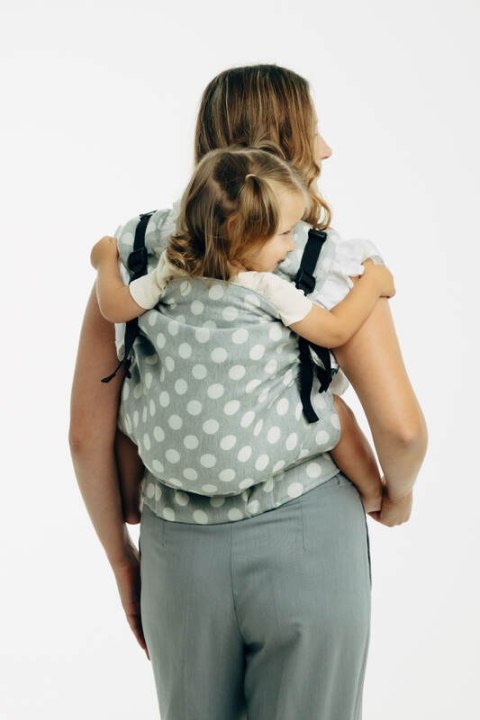 Nosidełko LennyPreschool z tkaniny żakardowej 100% bawełna, rozmiar preschool - POLKA DOTS - PLOP