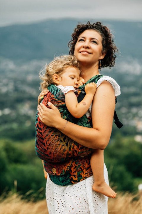 Nosidełko LennyPreschool z tkaniny żakardowej 100% bawełna, rozmiar preschool - RAINFOREST - DIVERSE