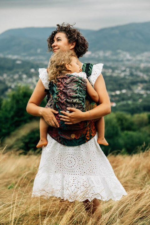Nosidełko LennyPreschool z tkaniny żakardowej 100% bawełna, rozmiar preschool - RAINFOREST - DIVERSE