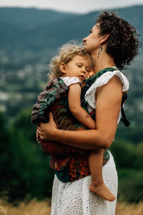Nosidełko LennyPreschool z tkaniny żakardowej 100% bawełna, rozmiar preschool - RAINFOREST - DIVERSE