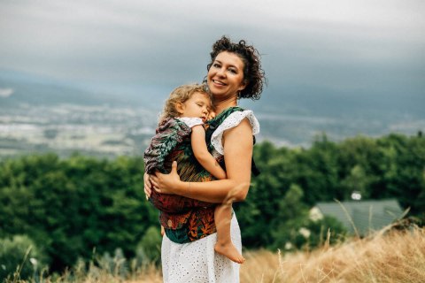Nosidełko LennyPreschool z tkaniny żakardowej 100% bawełna, rozmiar preschool - RAINFOREST - DIVERSE