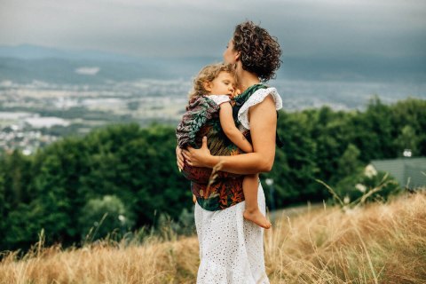 Nosidełko LennyPreschool z tkaniny żakardowej 100% bawełna, rozmiar preschool - RAINFOREST - DIVERSE