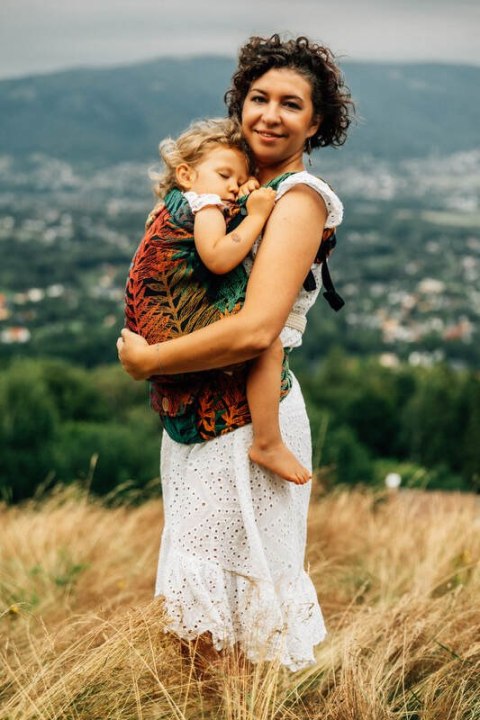 Nosidełko LennyPreschool z tkaniny żakardowej 100% bawełna, rozmiar preschool - RAINFOREST - DIVERSE