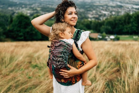 Nosidełko LennyPreschool z tkaniny żakardowej 100% bawełna, rozmiar preschool - RAINFOREST - DIVERSE