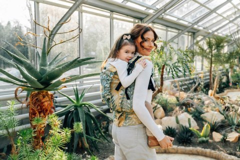 Nosidełko LennyPreschool z tkaniny żakardowej 100% bawełna, rozmiar preschool - RAINFOREST - SELVA