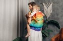 Nosidełko LennyPreschool z tkaniny żakardowej 100% bawełna, rozmiar preschool - TĘCZOWE DZIECKO