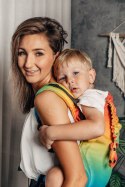 Nosidełko LennyPreschool z tkaniny żakardowej 100% bawełna, rozmiar preschool - TĘCZOWE DZIECKO