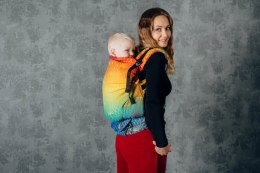 Nosidełko LennyPreschool z tkaniny żakardowej 100% bawełna, rozmiar preschool - TĘCZOWY LOTOS