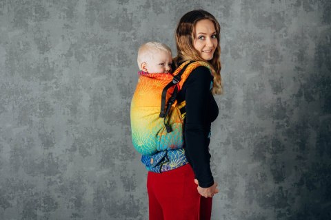 Nosidełko LennyPreschool z tkaniny żakardowej 100% bawełna, rozmiar preschool - TĘCZOWY LOTOS