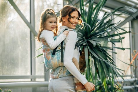 Nosidełko LennyPreschool z tkaniny żakardowej 100% bawełna, rozmiar preschool - ZAPLĄTANI - PLAIT