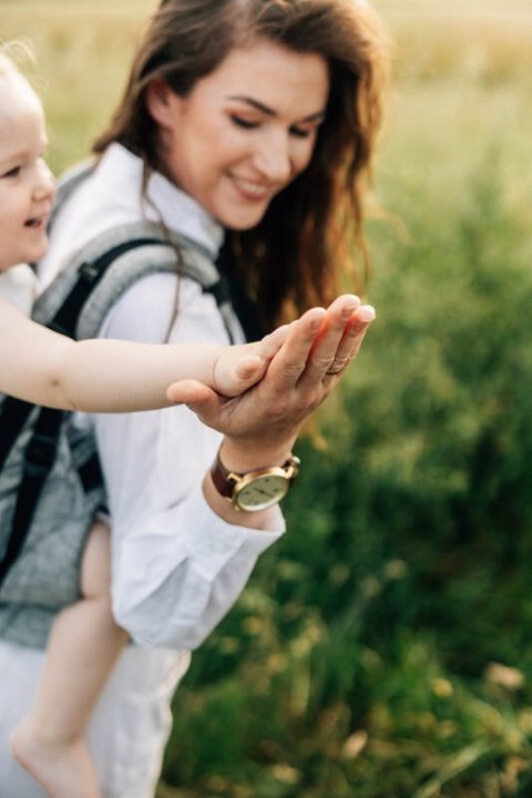 Nosidełko LennyPreschool z tkaniny żakardowej 100% len, rozmiar preschool - ARROW - WAVE