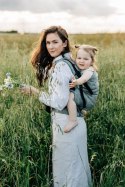 Nosidełko LennyPreschool z tkaniny żakardowej 100% len, rozmiar preschool - ARROW - WAVE