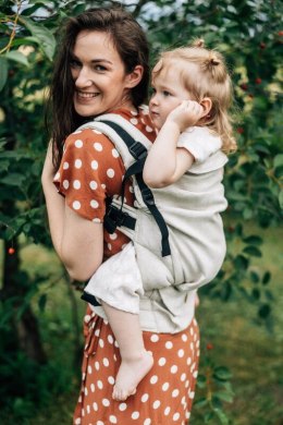 Nosidełko LennyPreschool z tkaniny żakardowej 100% len, rozmiar preschool - ARROW - WHISPER