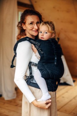 Nosidełko LennyPreschool z tkaniny żakardowej (59% bawełna, 41% wełna merino), rozmiar preschool - PAWI OGON - PITCH BLACK