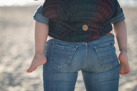 Nosidełko LennyPreschool z tkaniny żakardowej (60% bawełna, 28% wełna merino, 8% jedwab, 4% kaszmir), rozmiar preschool - PAWI 