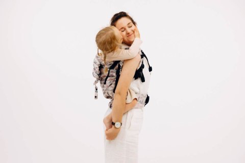 Nosidełko LennyPreschool z tkaniny żakardowej (61% bawełna, 39% wiskoza bambusowa), rozmiar preschool - EAGLE ROCKS - PEAK