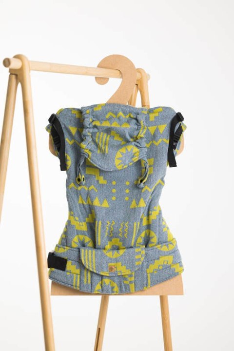 Nosidełko LennyPreschool z tkaniny żakardowej, rozmiar preschool (37% bawełna czesana, 28% wełna merino, 23% jedwab noil, 8% je