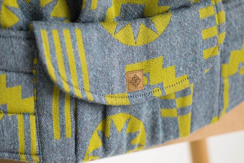 Nosidełko LennyPreschool z tkaniny żakardowej, rozmiar preschool (37% bawełna czesana, 28% wełna merino, 23% jedwab noil, 8% je