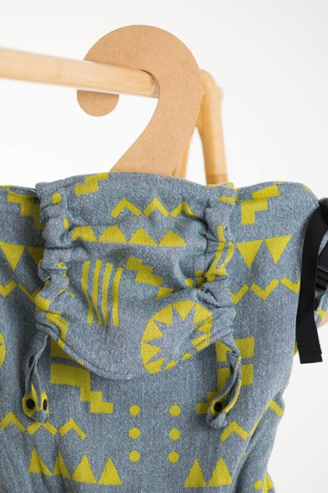 Nosidełko LennyPreschool z tkaniny żakardowej, rozmiar preschool (37% bawełna czesana, 28% wełna merino, 23% jedwab noil, 8% je