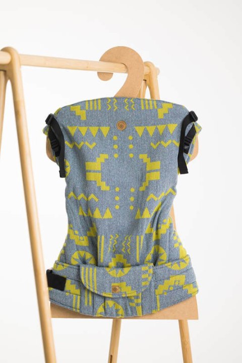 Nosidełko LennyPreschool z tkaniny żakardowej, rozmiar preschool (37% bawełna czesana, 28% wełna merino, 23% jedwab noil, 8% je