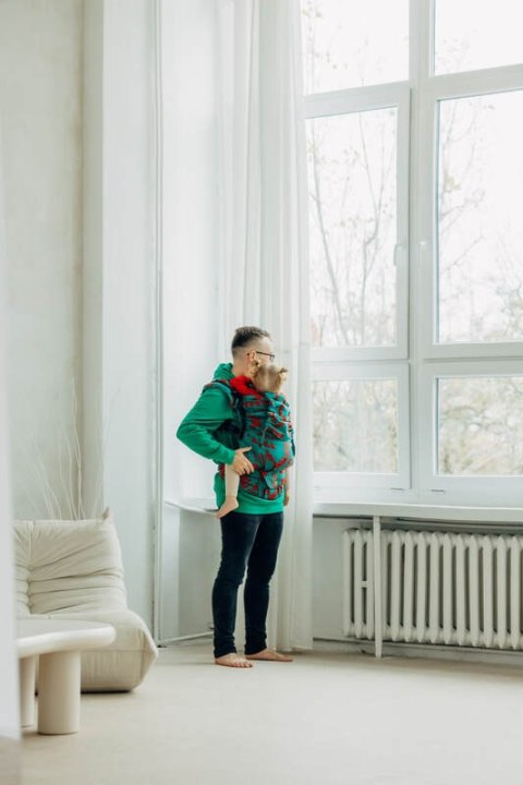 Nosidełko LennyPreschool z tkaniny żakardowej, rozmiar preschool (74% wełna merino, 26% bawełna czesana) - EKSPERYMENT nr 28