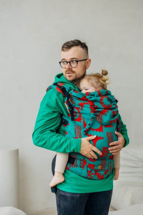 Nosidełko LennyPreschool z tkaniny żakardowej, rozmiar preschool (74% wełna merino, 26% bawełna czesana) - EKSPERYMENT nr 28