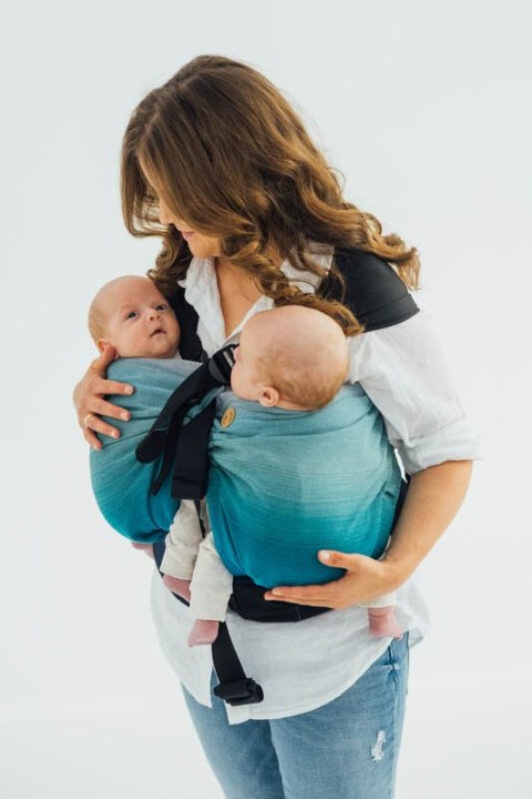 Nosidełko LennyTwin z tkaniny skośno-krzyżowej 100% bawełna, rozmiar standard - AIRGLOW