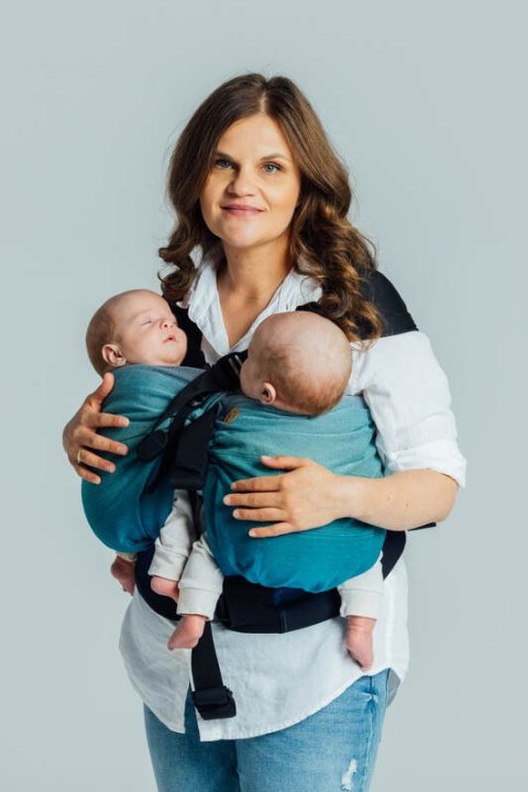 Nosidełko LennyTwin z tkaniny skośno-krzyżowej 100% bawełna, rozmiar standard - AIRGLOW