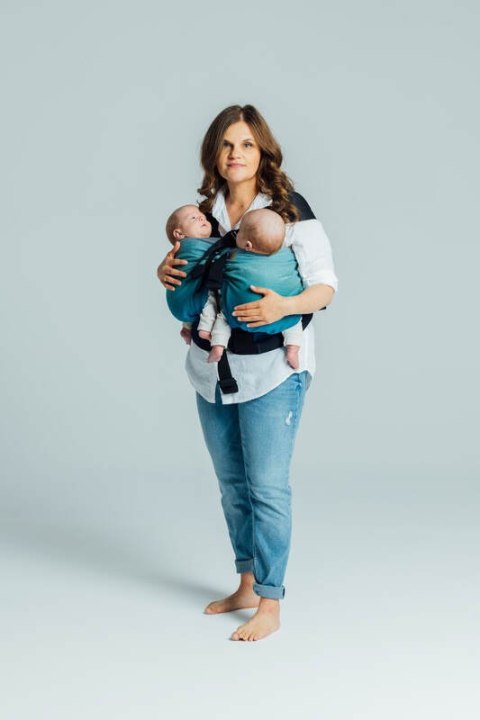 Nosidełko LennyTwin z tkaniny skośno-krzyżowej 100% bawełna, rozmiar standard - AIRGLOW