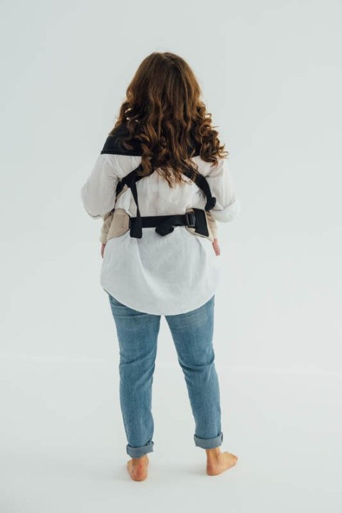 Nosidełko LennyTwin z tkaniny skośno-krzyżowej 100% bawełna, rozmiar standard - PEANUT BUTTER