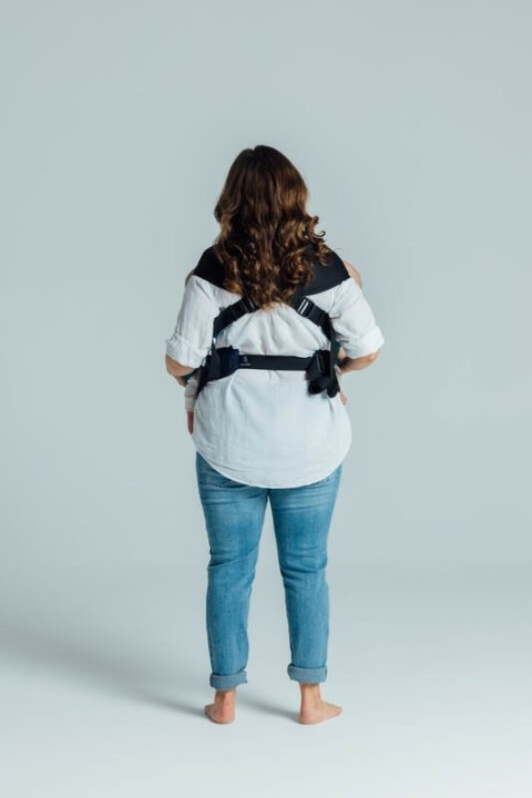 Nosidełko LennyTwin z tkaniny skośno-krzyżowej 100% bawełna, rozmiar standard - PEANUT BUTTER