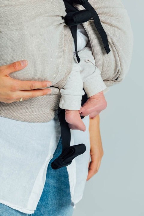 Nosidełko LennyTwin z tkaniny skośno-krzyżowej 100% bawełna, rozmiar standard - PEANUT BUTTER