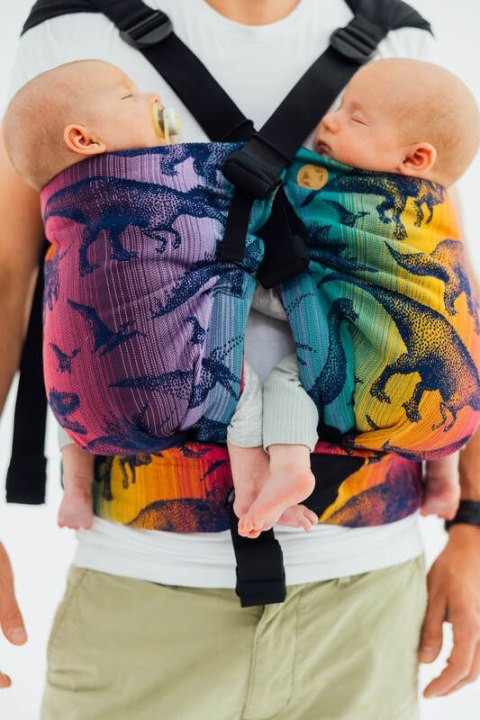 Nosidełko LennyTwin z tkaniny żakardowej 100% bawełna, rozmiar standard - PARK JURAJSKI - NOWA ERA