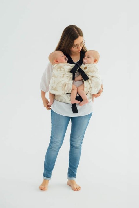 Nosidełko LennyTwin z tkaniny żakardowej 100% bawełna, rozmiar standard - PRAK JURAJSKI - ICE DESERT