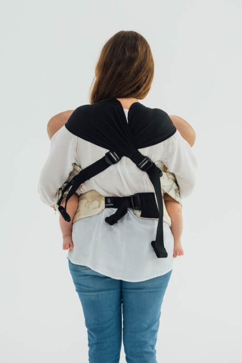 Nosidełko LennyTwin z tkaniny żakardowej 100% bawełna, rozmiar standard - PRAK JURAJSKI - ICE DESERT