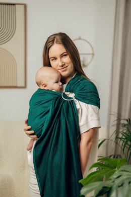 Chusta kółkowa do noszenia dzieci - SZMARAGD, splot jodełkowy- bawełniana - ramię bez zakładek - standard 1.8m