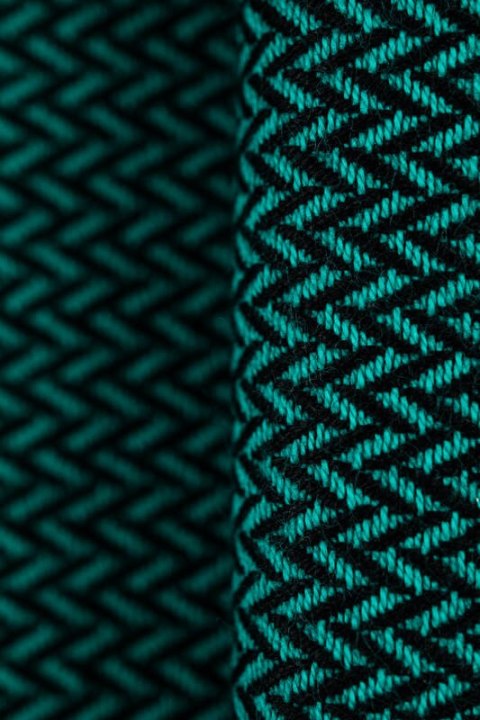 Chusta kółkowa do noszenia dzieci - SZMARAGD, splot jodełkowy- bawełniana - ramię bez zakładek - standard 1.8m