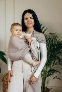 Chusta kółkowa do noszenia dzieci, tkana splotem jodełkowym, bawełna, ramię bez zakładek - MAŁA JODEŁKA ALMOND - standard 1.8m