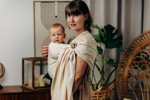 Chusta kółkowa do noszenia dzieci, tkana splotem jodełkowym, bawełna, ramię bez zakładek - MAŁA JODEŁKA LUCE - standard 1.8m