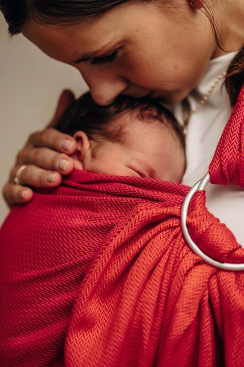 Chusta kółkowa do noszenia dzieci, tkana splotem jodełkowym, bawełna, ramię bez zakładek - MAŁA JODEŁKA SEDONA - standard 1.8m