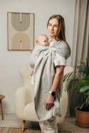 Chusta kółkowa do noszenia dzieci, tkana splotem jodełkowym, bawełna, ramię bez zakładek - MAŁA JODEŁKA SZARA - standard 1.8m