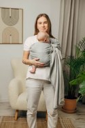 Chusta kółkowa do noszenia dzieci, tkana splotem jodełkowym, bawełna, ramię bez zakładek - MAŁA JODEŁKA SZARA - standard 1.8m