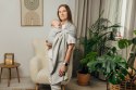 Chusta kółkowa do noszenia dzieci, tkana splotem jodełkowym, bawełna, ramię bez zakładek - MAŁA JODEŁKA SZARA - standard 1.8m