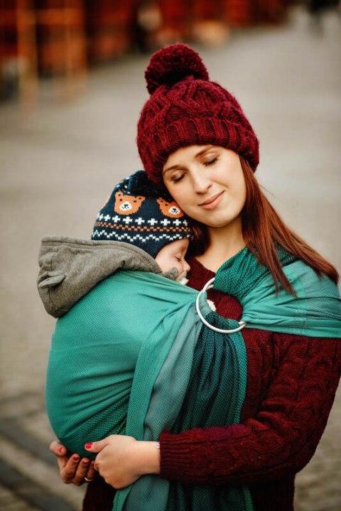 Chusta kółkowa, splot jodełkowy, (100% bawełna) - MAŁA JODEŁKA SALSA - standard 1.8m