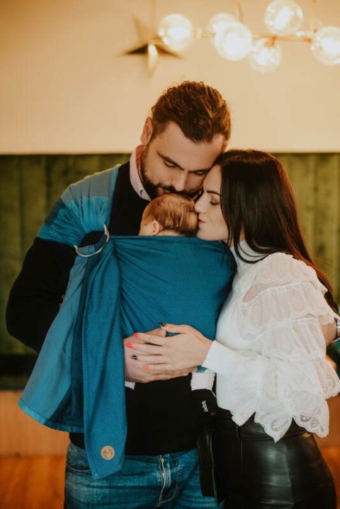 Chusta kółkowa, splot jodełkowy, (100% bawełna), ramię bez zakładek - MAŁA JODEŁKA FADO - standard 1.8m