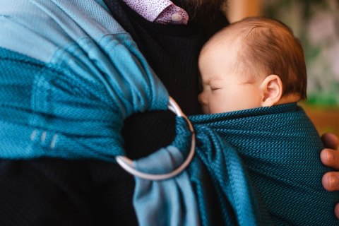 Chusta kółkowa, splot jodełkowy, (100% bawełna), ramię bez zakładek - MAŁA JODEŁKA FADO - standard 1.8m