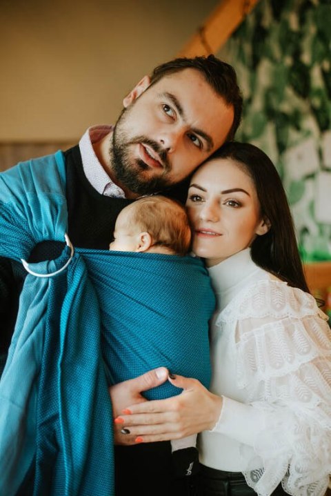 Chusta kółkowa, splot jodełkowy, (100% bawełna), ramię bez zakładek - MAŁA JODEŁKA FADO - standard 1.8m