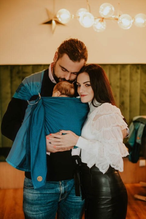 Chusta kółkowa, splot jodełkowy, (100% bawełna), ramię bez zakładek - MAŁA JODEŁKA FADO - standard 1.8m