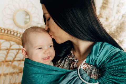 Chusta kółkowa, splot jodełkowy, (100% bawełna), ramię bez zakładek - MAŁA JODEŁKA SALSA - standard 1.8m