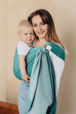 Chusta kółkowa, splot jodełkowy, ramię bez zakładek (100% bawełna) - MAŁA JODEŁKA OMBRE ZIELEŃ - standard 1.8m